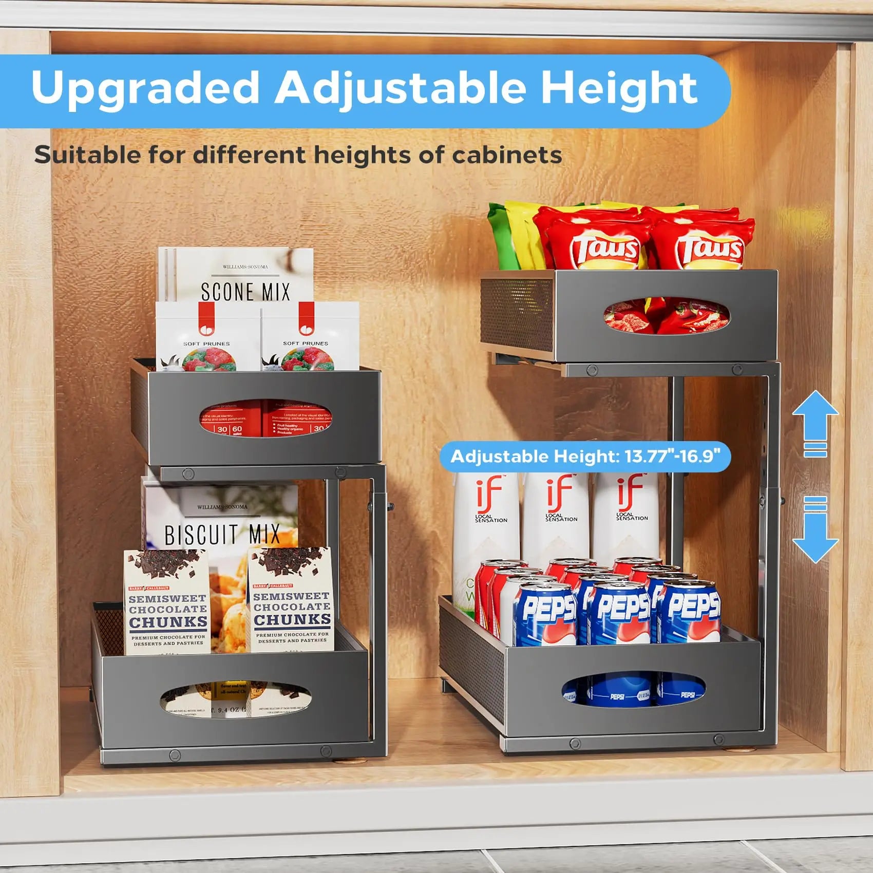 Under-Sink Organizer – Adjustable 2-Tier Pull-Out Cabinet Storage Rack