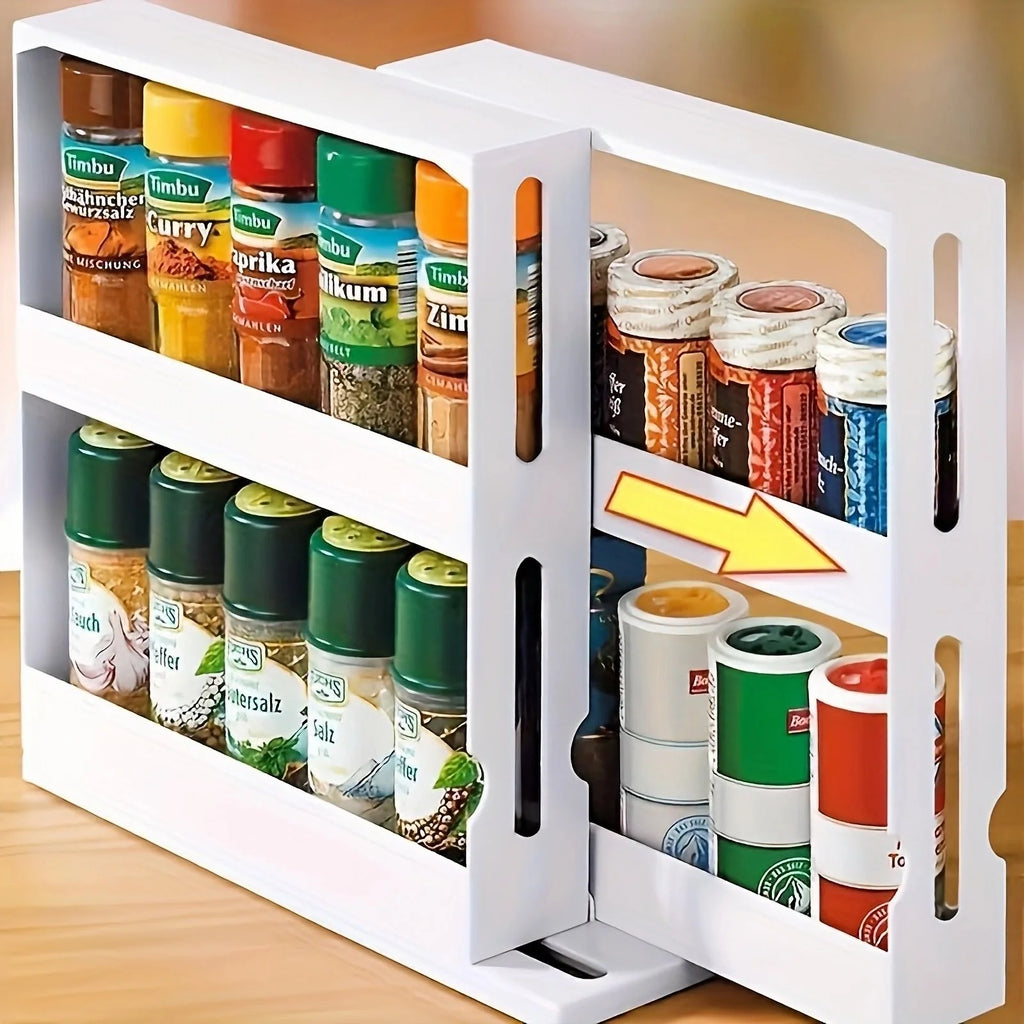 90° Swivel Spice Rack – Countertop Storage Organizer