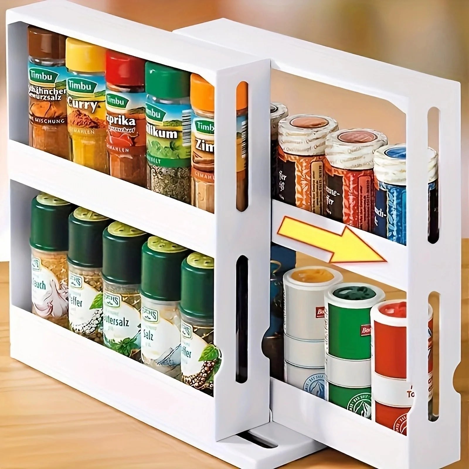 90° Swivel Spice Rack – Countertop Storage Organizer