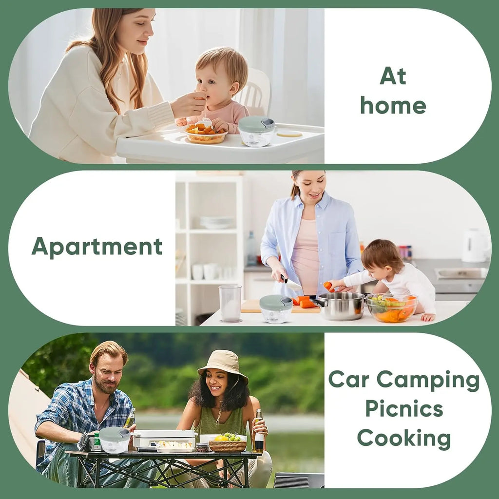 Manual Meat & Vegetable Mincer – 500/900ml Chopper