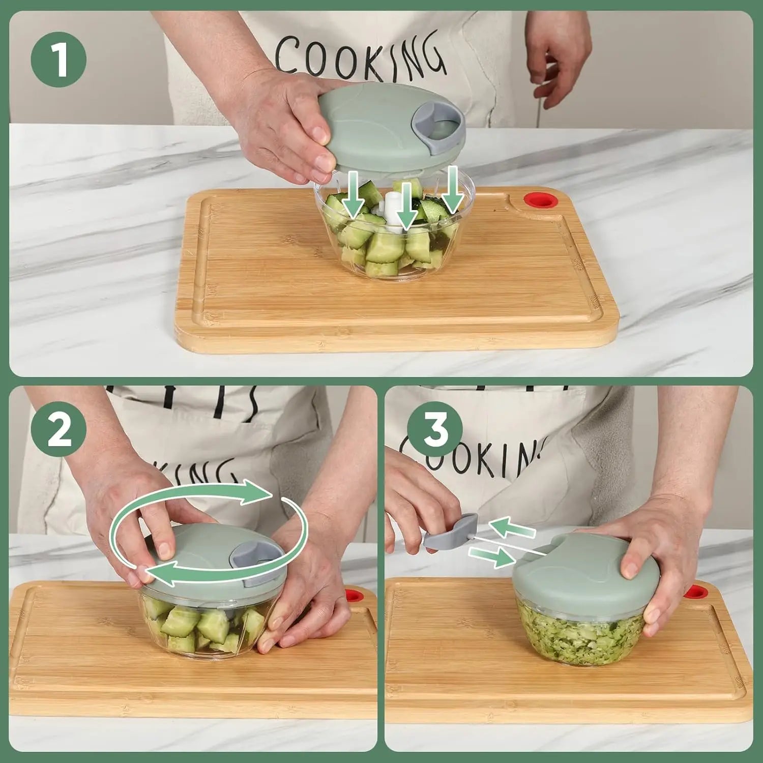 Manual Meat & Vegetable Mincer – 500/900ml Chopper