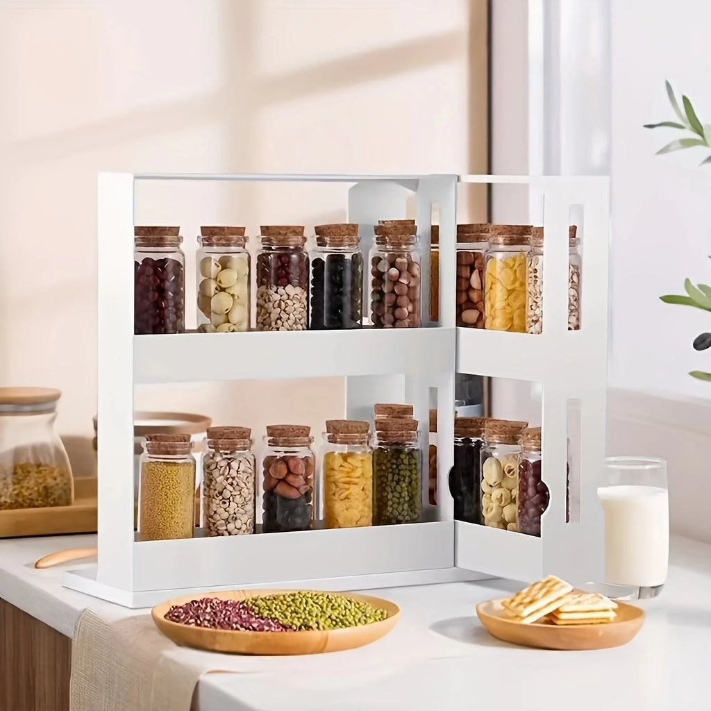 90° Swivel Spice Rack – Countertop Storage Organizer