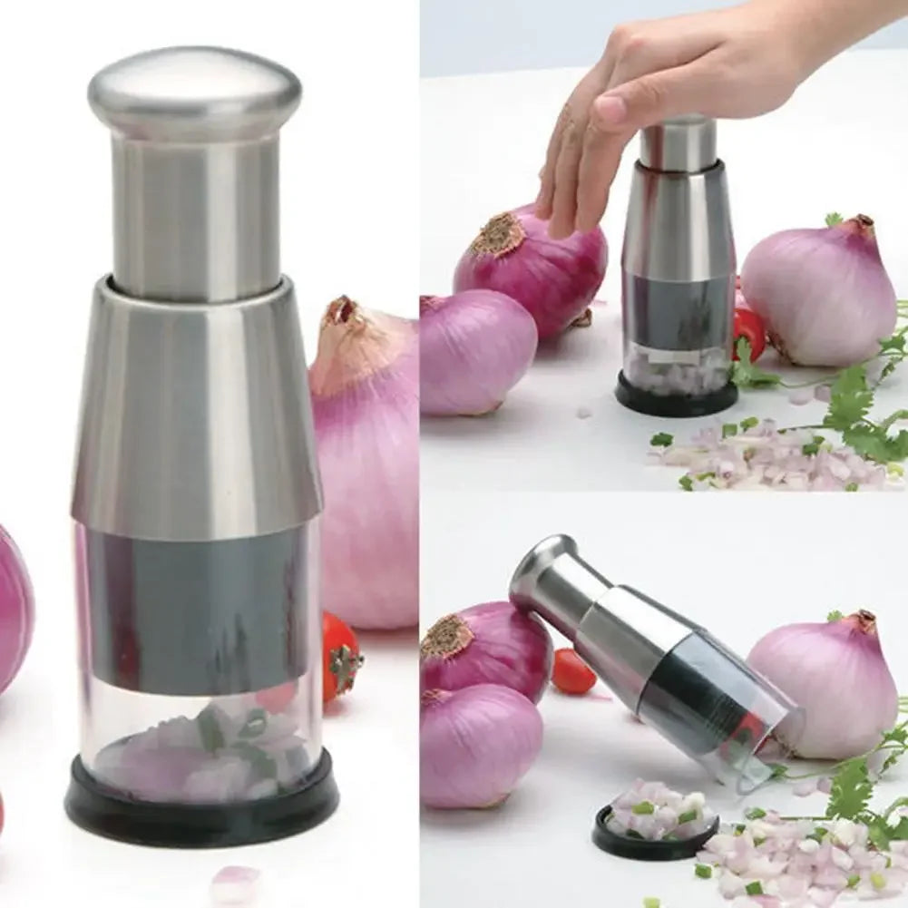 Stainless Steel Mini Hand Chopper – Garlic, Ginger & Herbs