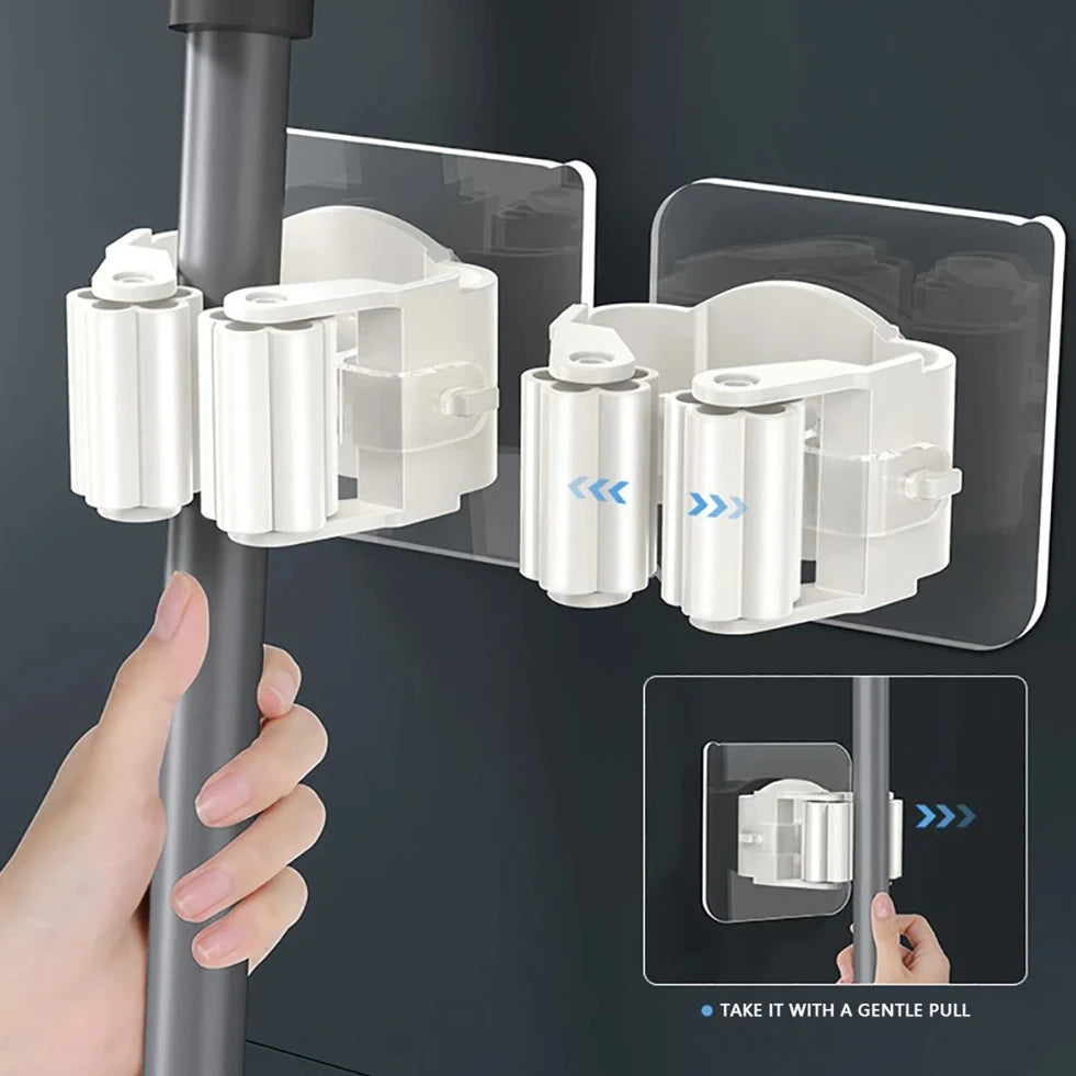 Mop & Broom Holder – Multi-Purpose Minimalistic Wall Hooks