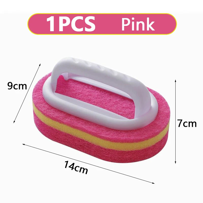 2-in-1 Cleaning Brush with Sponge Handle
