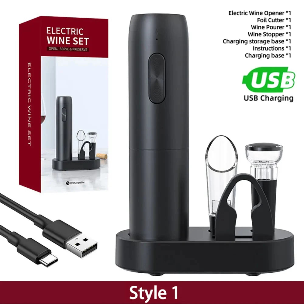 Rechargeable Electric Wine Opener with Charging Base