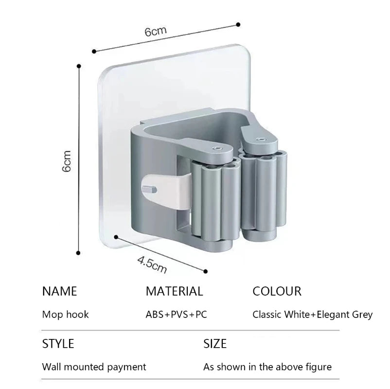 Mop & Broom Holder – Multi-Purpose Minimalistic Wall Hooks