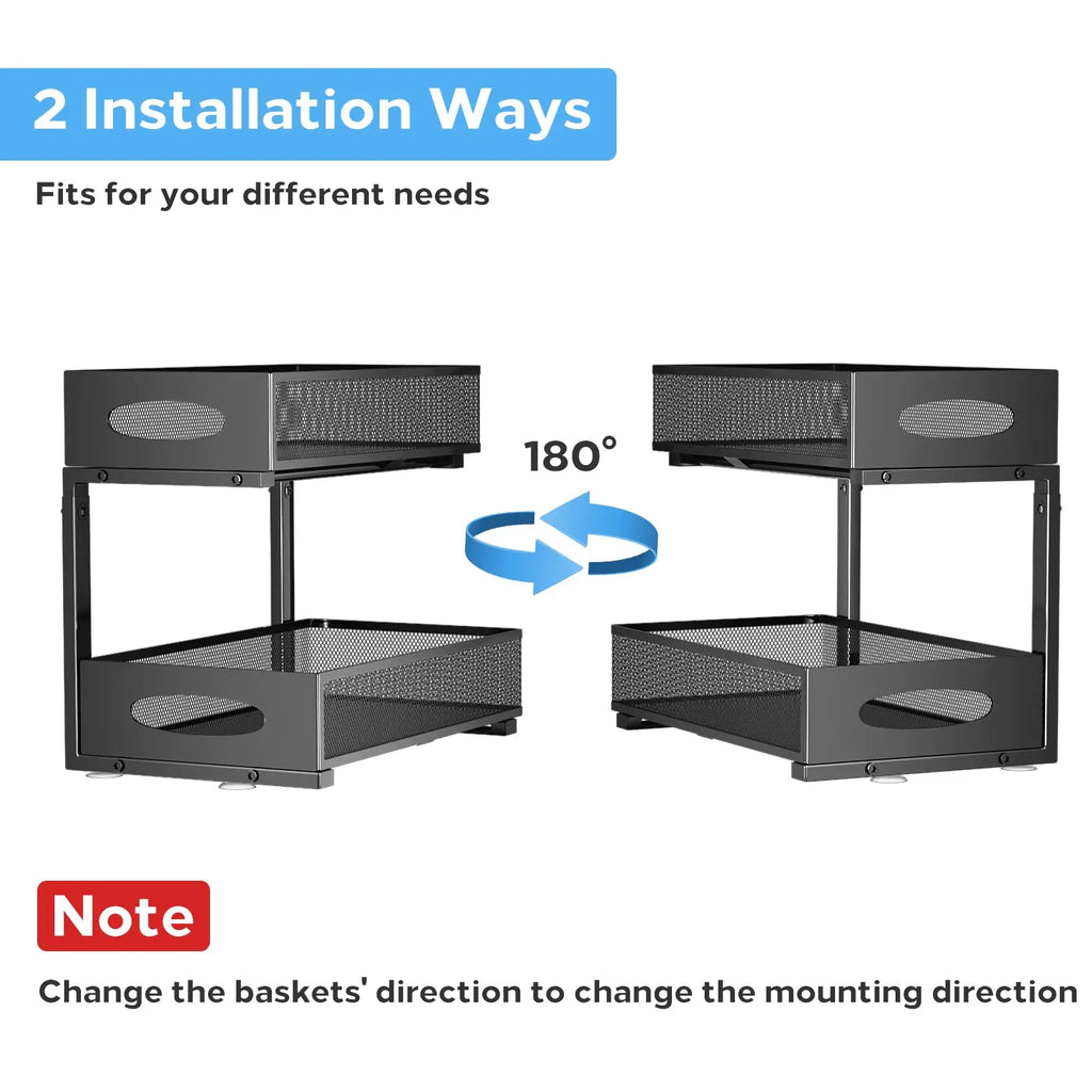 Under-Sink Organizer – Adjustable 2-Tier Pull-Out Cabinet Storage Rack