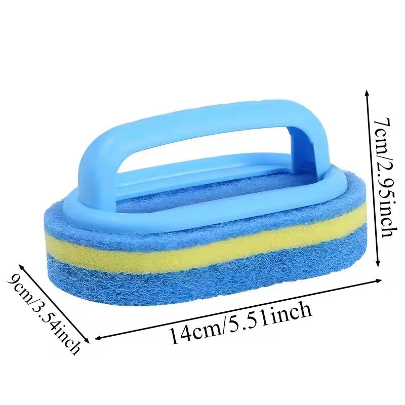 2-in-1 Cleaning Brush with Sponge Handle
