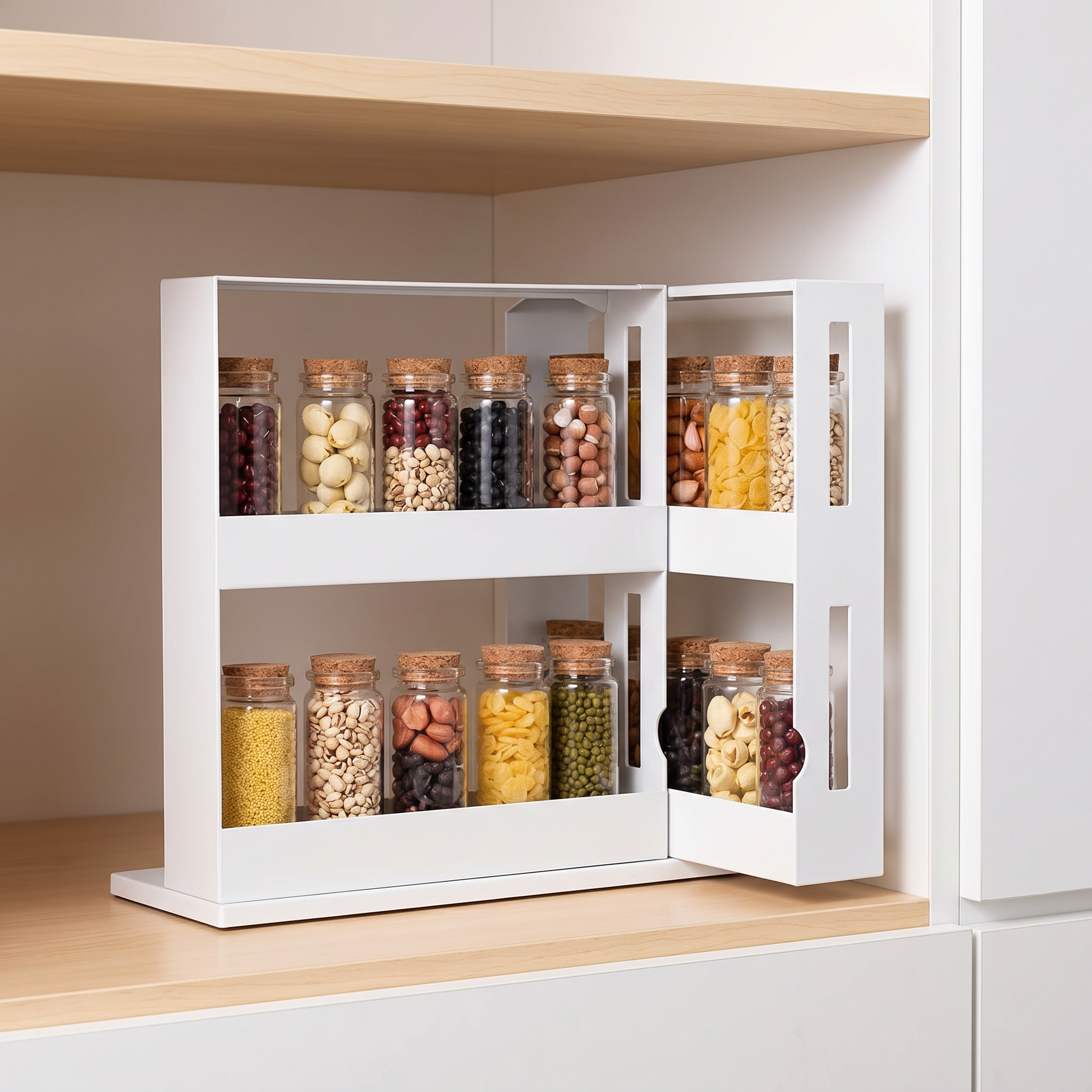 90° Swivel Spice Rack – Countertop Storage Organizer