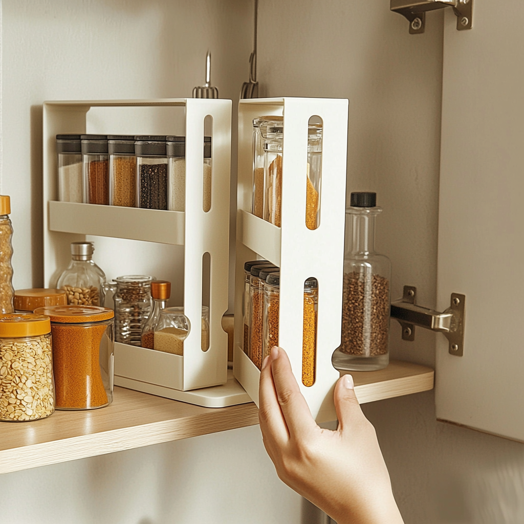90° Swivel Spice Rack – Countertop Storage Organizer