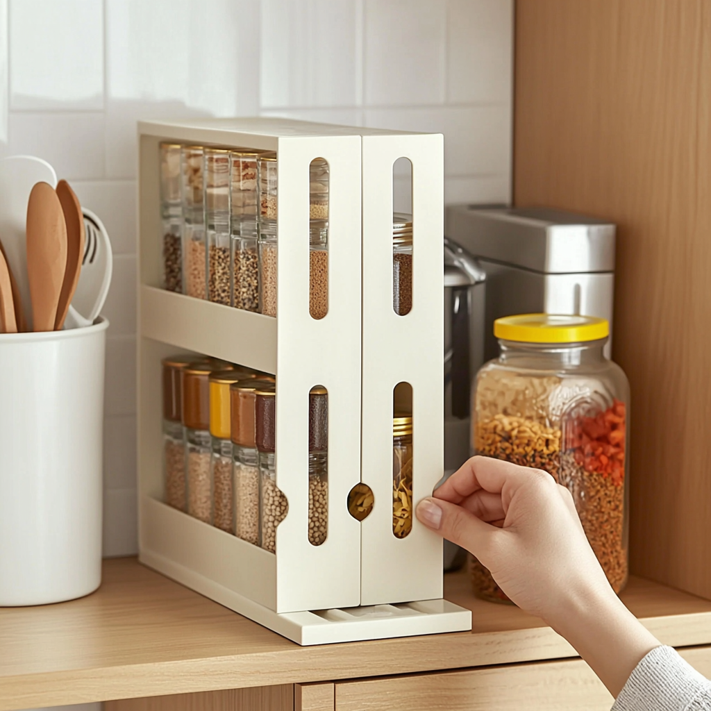 90° Swivel Spice Rack – Countertop Storage Organizer