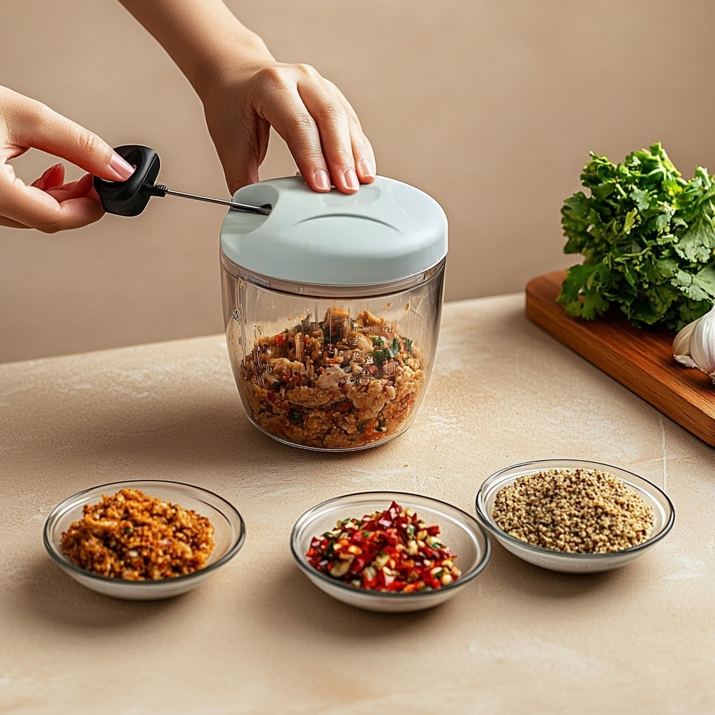 Manual Meat & Vegetable Mincer – 500/900ml Chopper