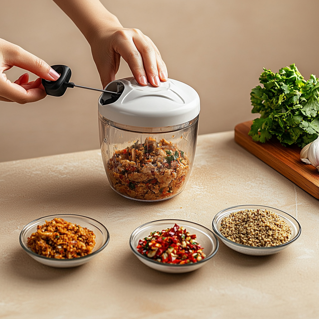 Manual Meat & Vegetable Mincer – 500/900ml Chopper